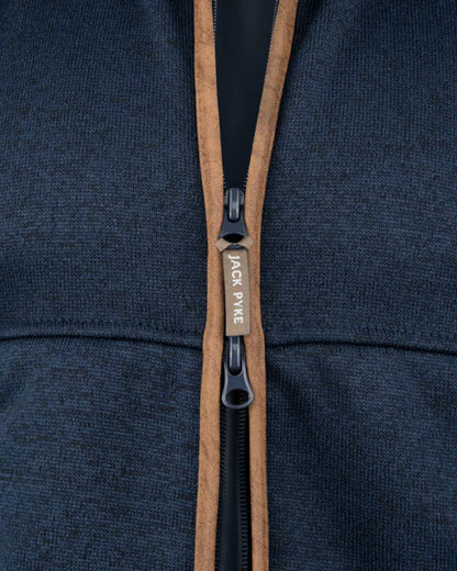 Navy Coloured Jack Pyke Mens Melange Fleece Gilet on white background #colour_navy