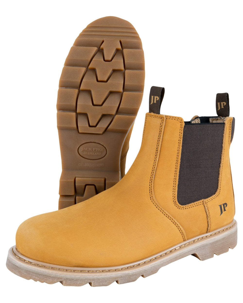 Honey coloured Jack Pyke Mens Safety Dealer Boots on white background #colour_honey