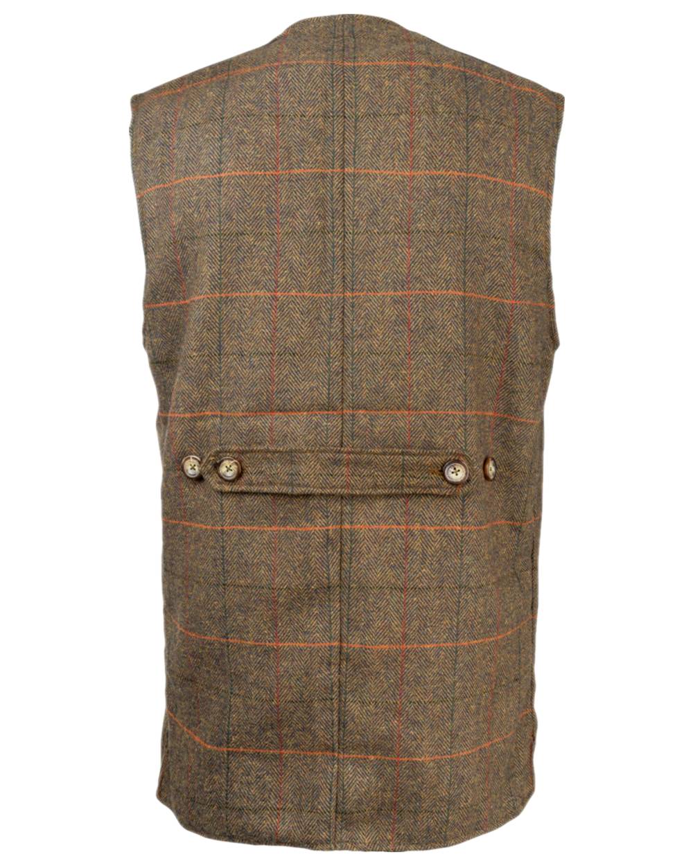Brown Coloured Jack Pyke Mens Tweed Shooting Vest on white background #colour_brown