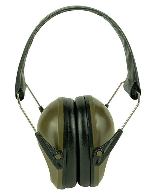 Green coloured Jack Pyke Passive Ear Defenders on white background #colour_green