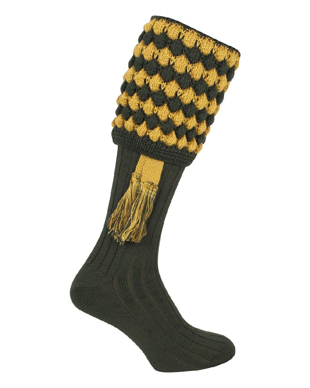 Green coloured Jack Pyke Pebble Socks on white background #colour_green
