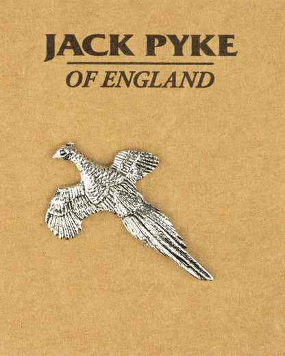 Pheasant styled Jack Pyke Pin Badge on white background #style_pheasant