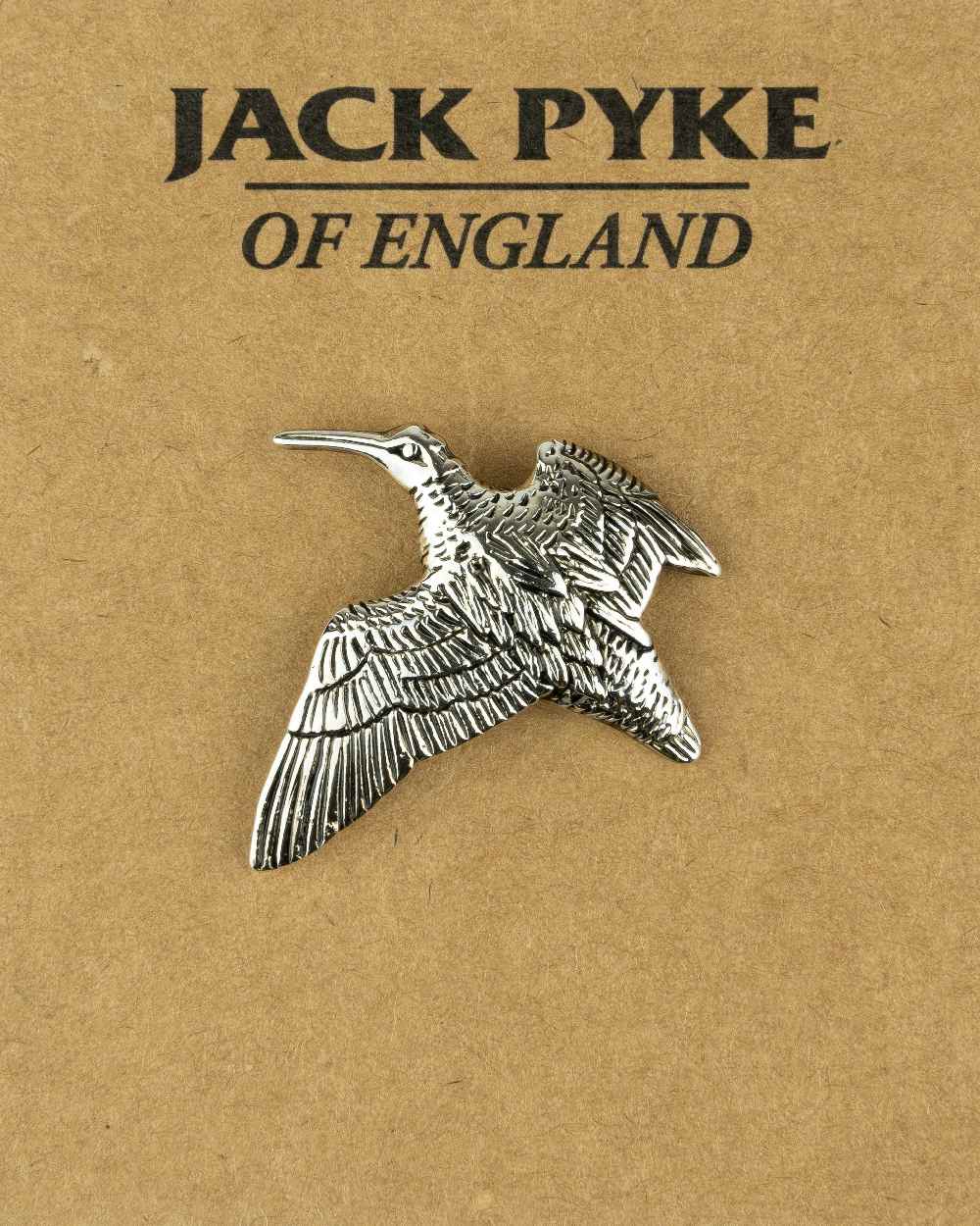 Woodcock styled Jack Pyke Pin Badge on white background #style_woodcock