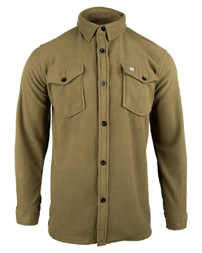 Dark Mustard coloured Jack Pyke Polar Fleece Shirt on white background #colour_dark-mustard