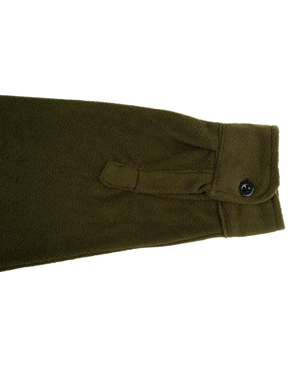 Dark Olive coloured Jack Pyke Polar Fleece Shirt on white background #colour_dark-olive