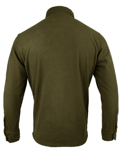 Dark Olive coloured Jack Pyke Polar Fleece Shirt on white background #colour_dark-olive