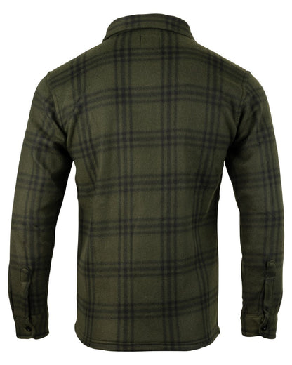 Green Check coloured Jack Pyke Polar Fleece Shirt on white background #colour_green-check