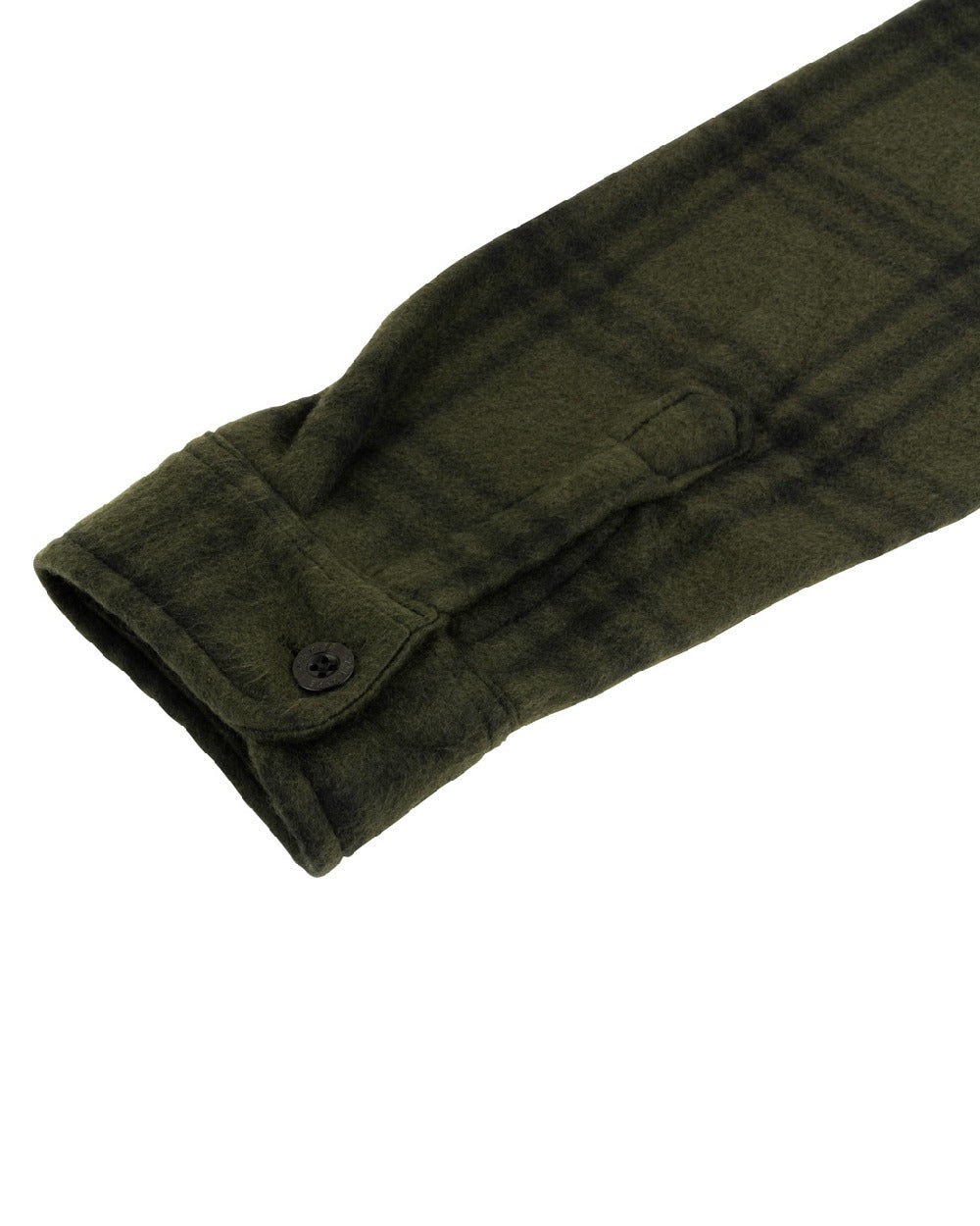 Green Check coloured Jack Pyke Polar Fleece Shirt on white background #colour_green-check