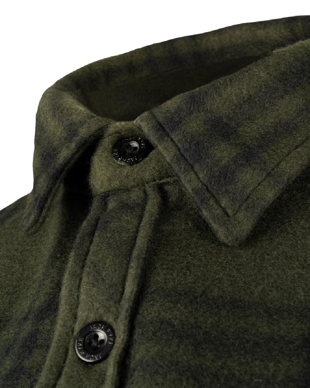 Green Check coloured Jack Pyke Polar Fleece Shirt on white background #colour_green-check