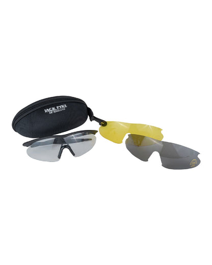 Clear Smoke Yellow coloured Jack Pyke Pro-Sport Shooting Glasses on white background #colour_clear-smoke-yellow