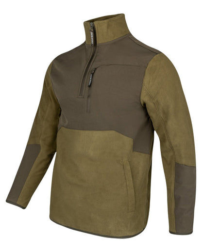 Dark Mustard coloured Jack Pyke Rannock Fleece Pullover on white background #colour_dark-mustard