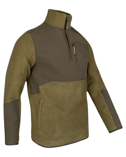 Dark Mustard coloured Jack Pyke Rannock Fleece Pullover on white background #colour_dark-mustard