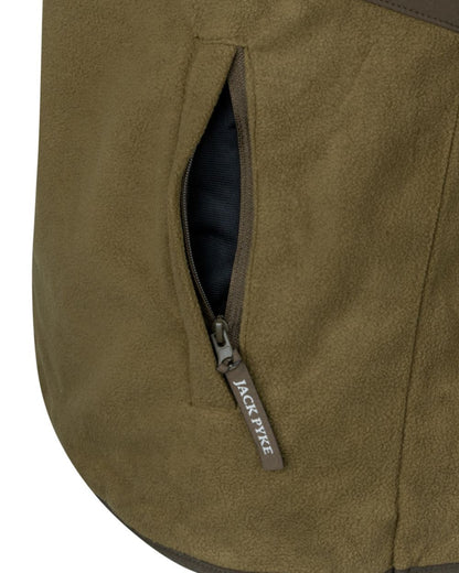 Dark Mustard coloured Jack Pyke Rannock Fleece Pullover on white background #colour_dark-mustard
