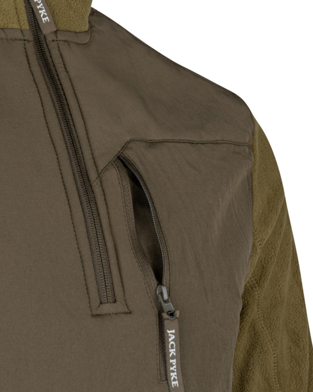Dark Mustard coloured Jack Pyke Rannock Fleece Pullover on white background #colour_dark-mustard