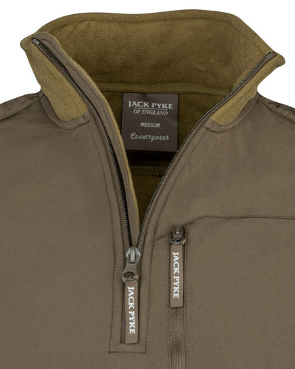 Dark Mustard coloured Jack Pyke Rannock Fleece Pullover on white background #colour_dark-mustard