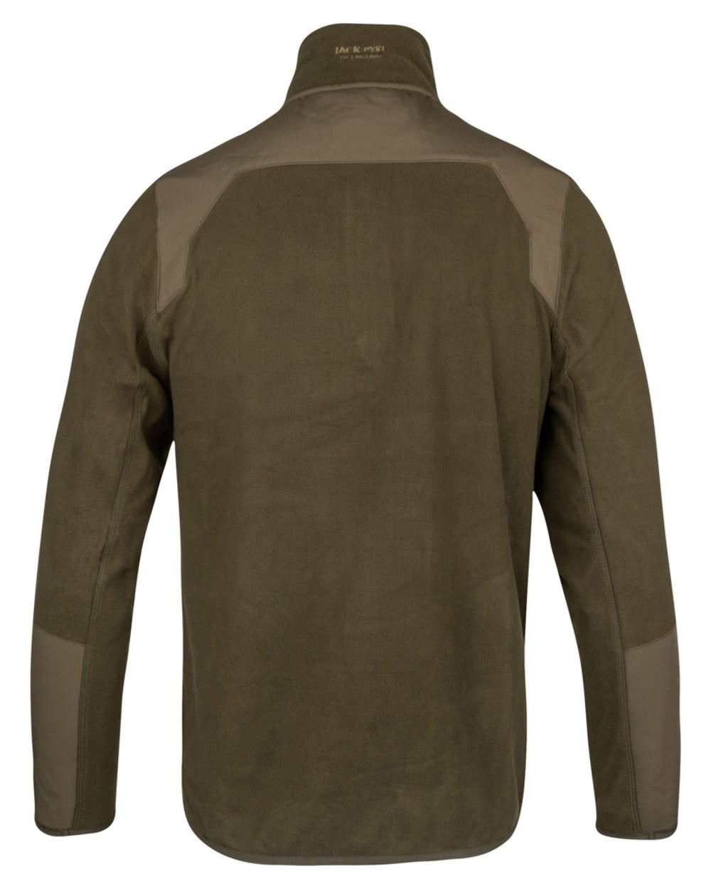 Dark Olive coloured Jack Pyke Rannock Fleece Pullover on white background #colour_dark-olive