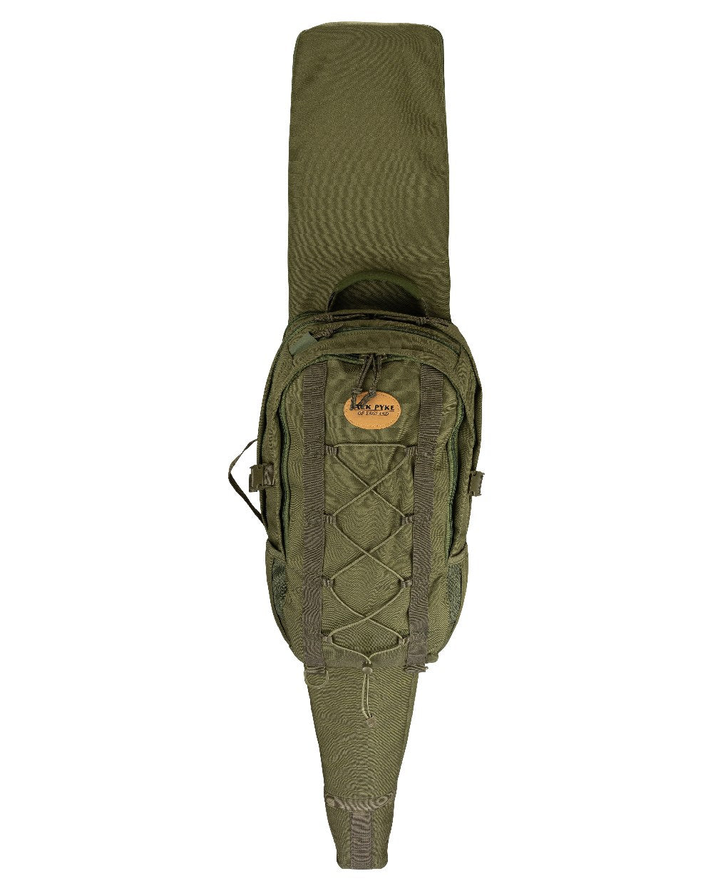 Green coloured Jack Pyke Rifle Rucksack on white background #colour_green