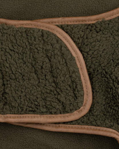 Dark Olive coloured Jack Pyke Sherpa Fleece Dog Coat on white background #colour_dark-olive