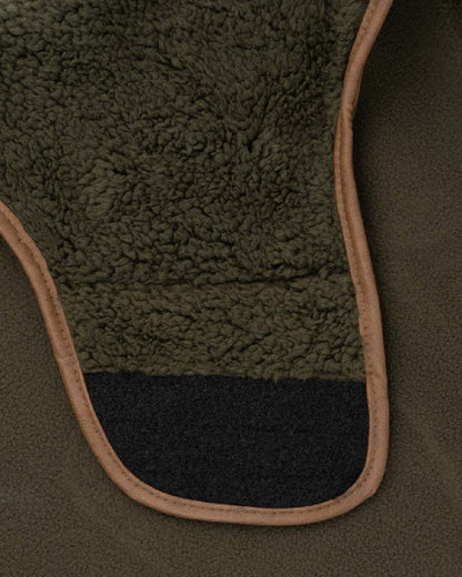 Dark Olive coloured Jack Pyke Sherpa Fleece Dog Coat on white background #colour_dark-olive