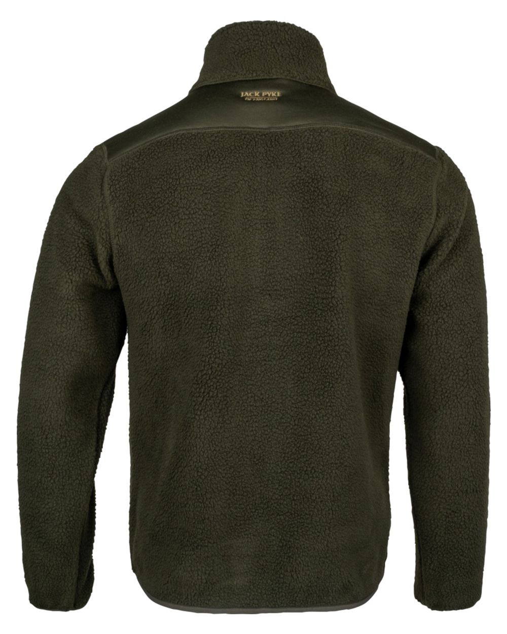 Dark Olive coloured Jack Pyke Sherpa Pullover on white background #colour_dark-olive
