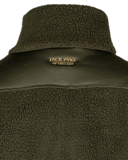 Dark Olive coloured Jack Pyke Sherpa Pullover on white background #colour_dark-olive