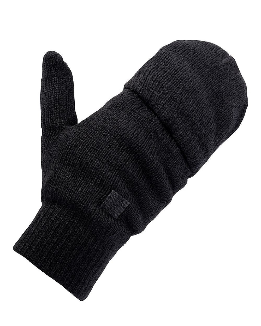 Black coloured Jack Pyke Shooters Mitts on white background #colour_black