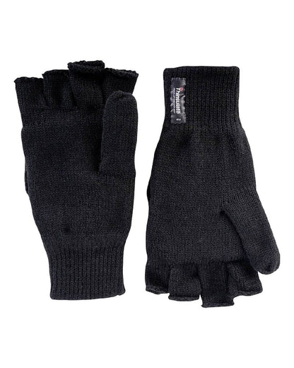 Black coloured Jack Pyke Shooters Mitts on white background #colour_black