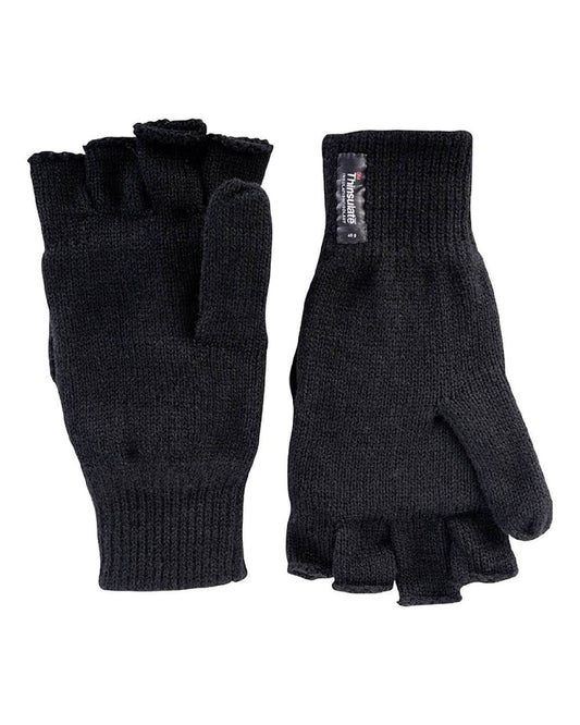 Black coloured Jack Pyke Shooters Mitts on white background #colour_black
