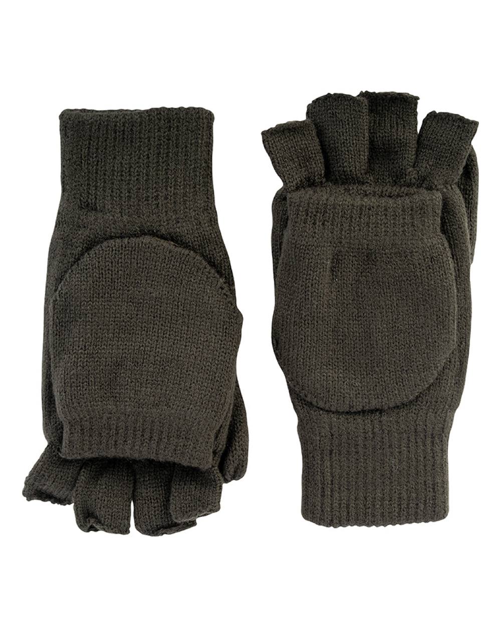 Green coloured Jack Pyke Shooters Mitts on white background #colour_green