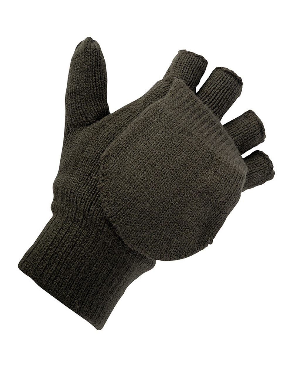 Green coloured Jack Pyke Shooters Mitts on white background #colour_green