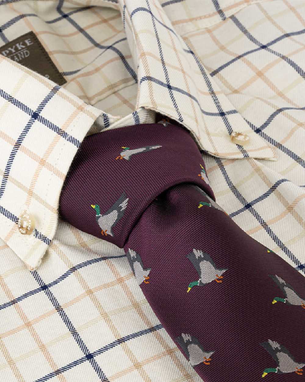 Wine coloured Jack Pyke Shooting Tie Duck on white background #colour_wine