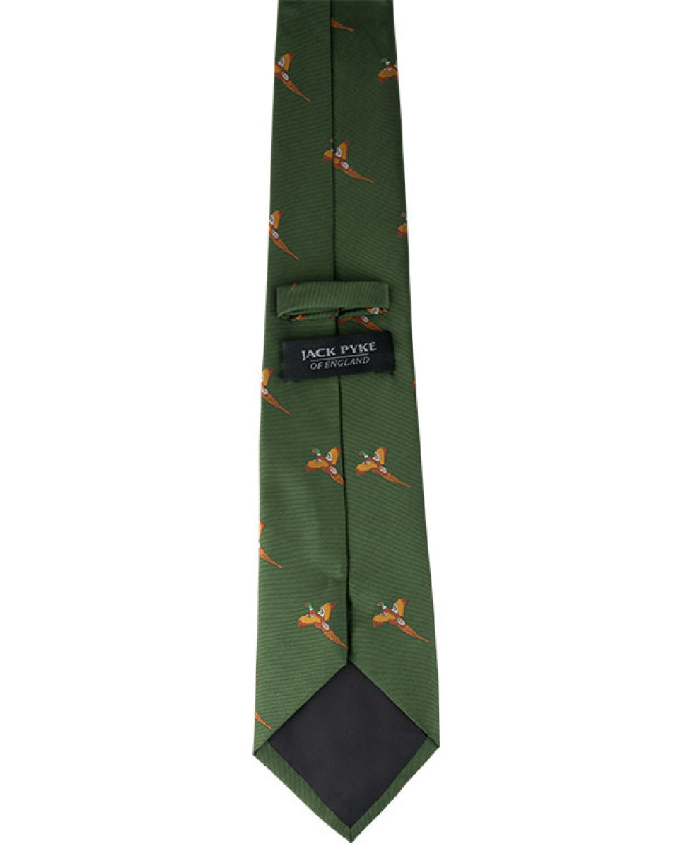 Green coloured Jack Pyke Shooting Tie Pheasant on white background #colour_green