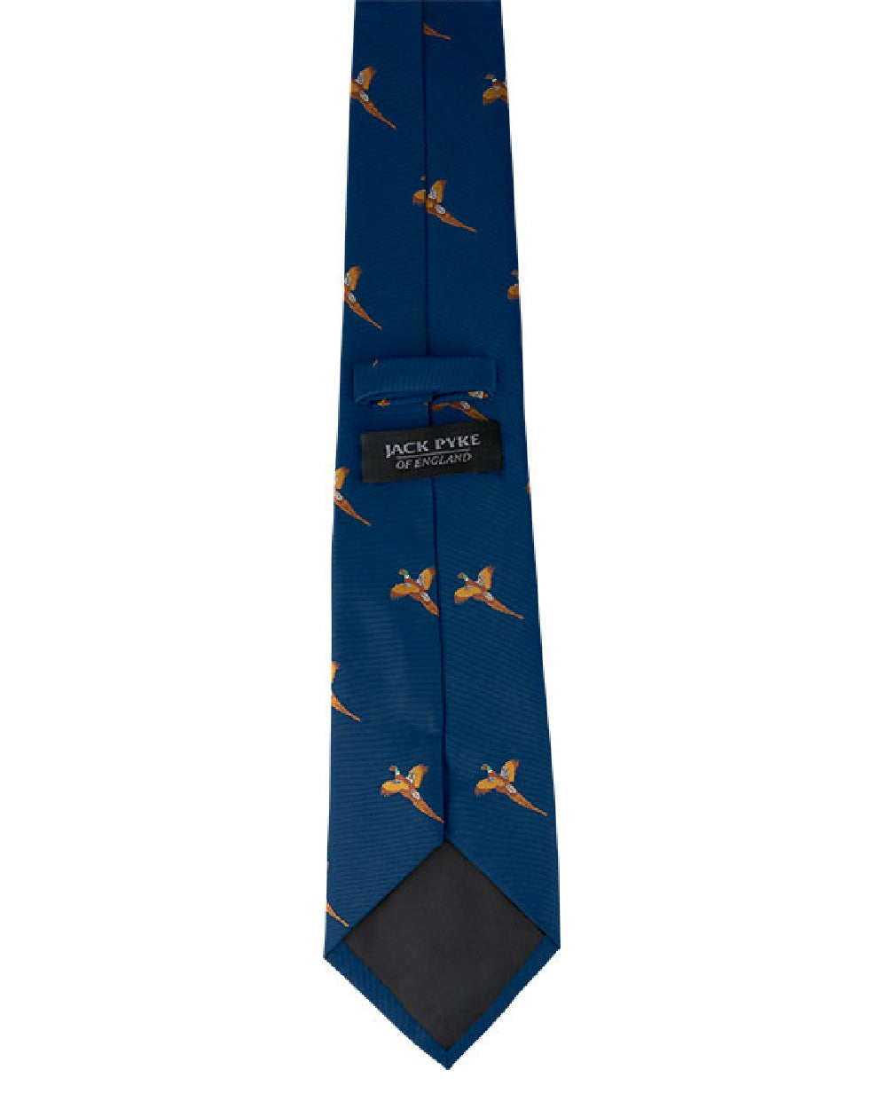 Navy coloured Jack Pyke Shooting Tie Pheasant on white background #colour_navy