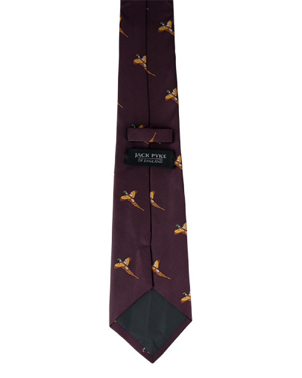 Wine coloured Jack Pyke Shooting Tie Pheasant on white background #colour_wine
