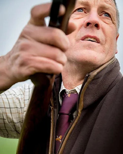 Wine coloured Jack Pyke Shooting Tie Pheasant on sky background #colour_wine