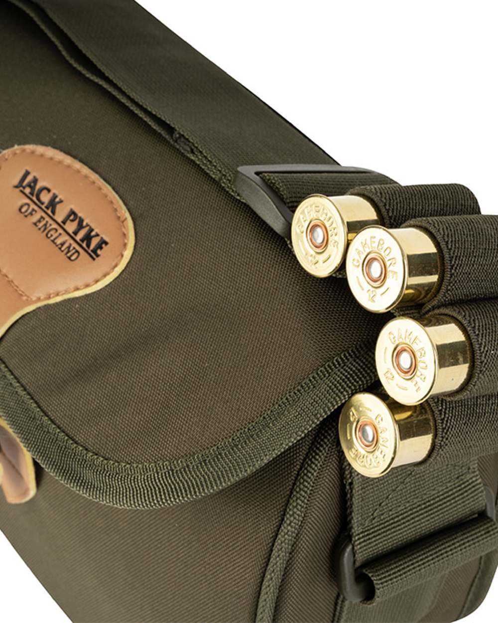 Green coloured Jack Pyke Speed Loader Cartridge Bag on white background #colour_green
