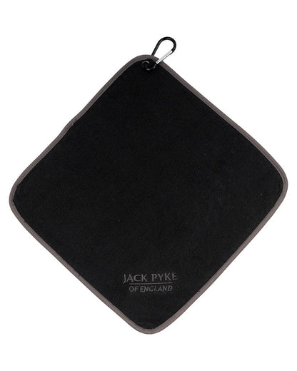 Black coloured Jack Pyke Sporting Shooters Towel on white background #colour_black
