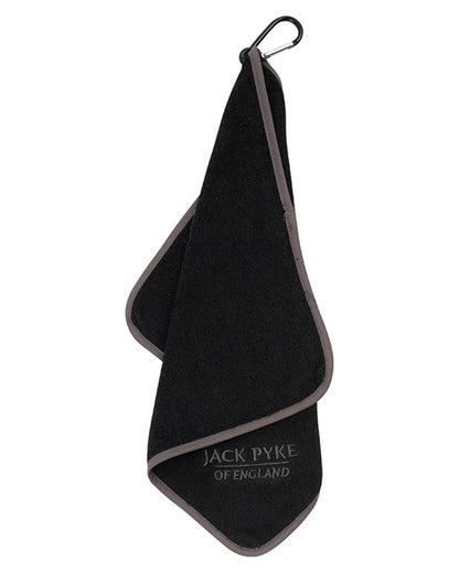 Black coloured Jack Pyke Sporting Shooters Towel on white background #colour_black