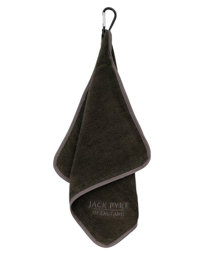 Green coloured Jack Pyke Sporting Shooters Towel on white background #colour_green