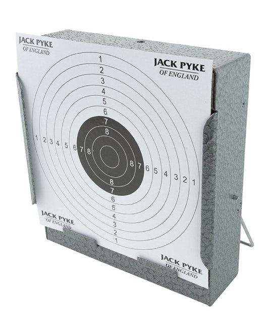 Jack Pyke Steel Paper Target Holder & Pellet Catcher on white background