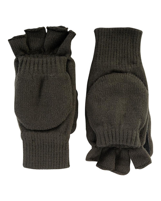 Green coloured Jack Pyke Suede Palm Shooters Mitts on white background #colour_green