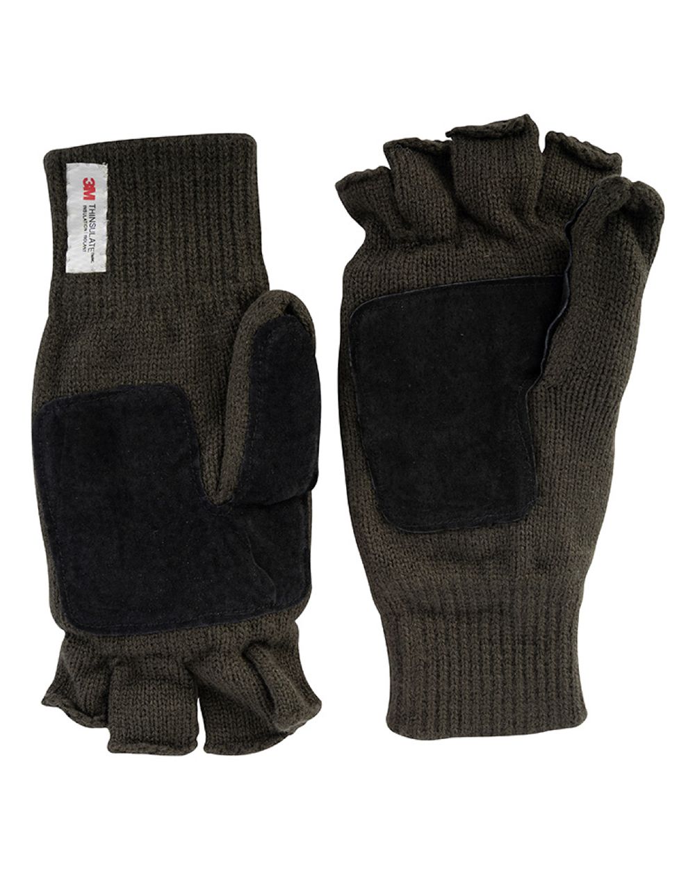 Green coloured Jack Pyke Suede Palm Shooters Mitts on white background #colour_green