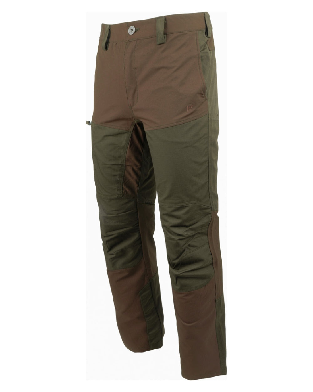 Brown coloured Jack Pyke Technical Hybrid Trousers on white background #colour_brown