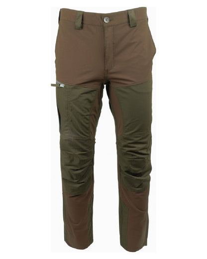Brown coloured Jack Pyke Technical Hybrid Trousers on white background #colour_brown
