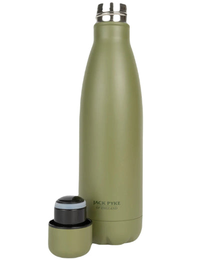 Matt Green coloured Jack Pyke Thermal Bottle on white background #colour_matt-green