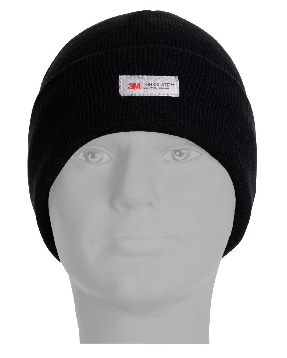 Black coloured Jack Pyke Thinsulate Bob Hat on white background #colour_black