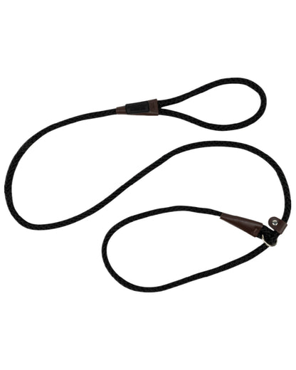 Black Coloured Jack Pyke Traditional Dog Slip Lead on white background #colour_black