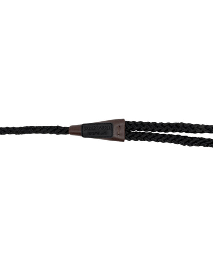 Black Coloured Jack Pyke Traditional Dog Slip Lead on white background #colour_black