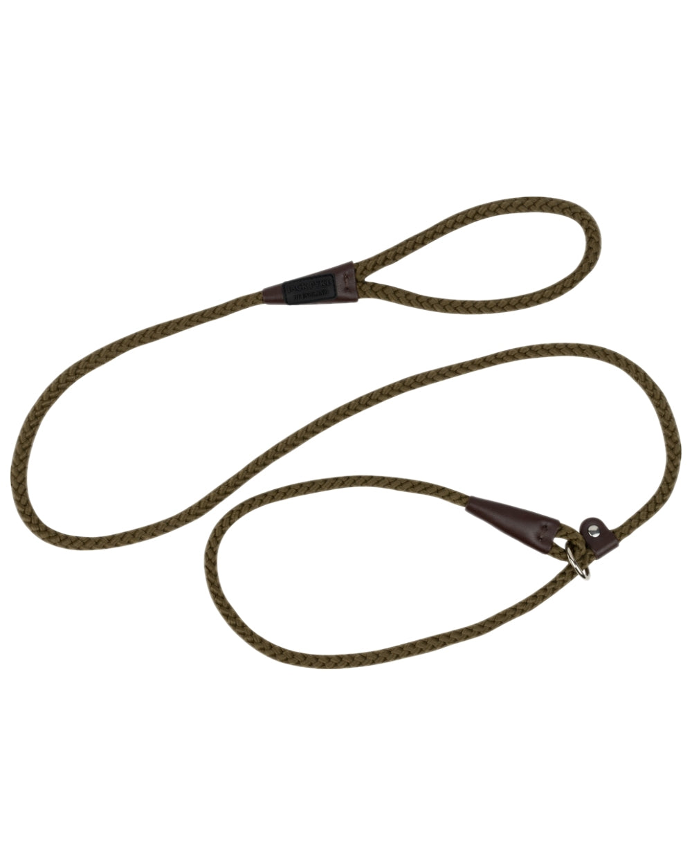 Olive Coloured Jack Pyke Traditional Dog Slip Lead on white background #colour_olive