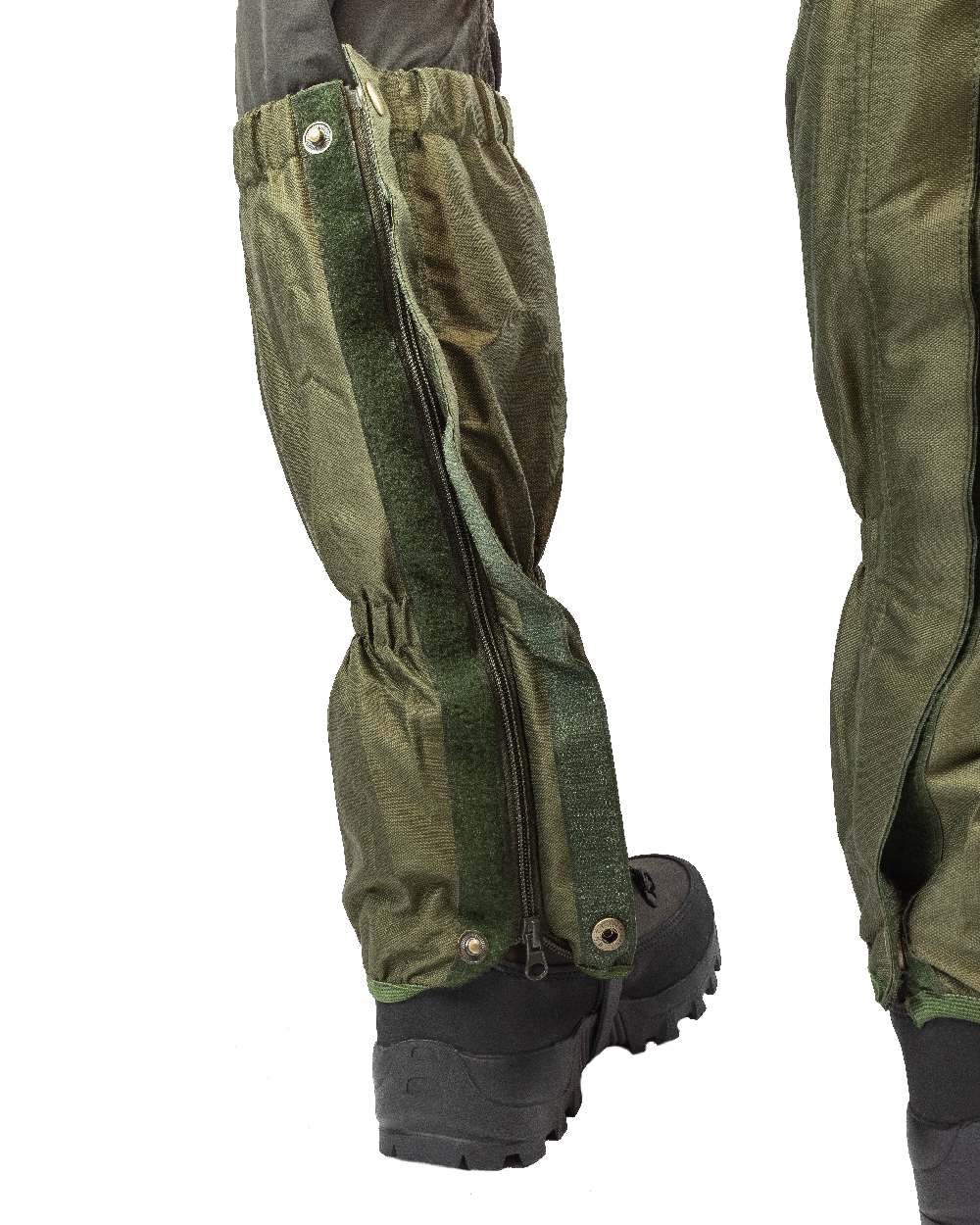 Green coloured Jack Pyke Waterproof Gaiters on white background #colour_green